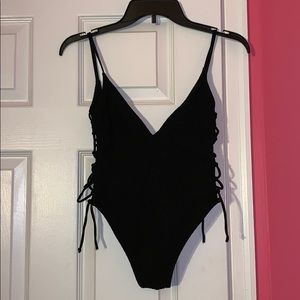 Zara side knotted one piece swimsuit size SMALL
